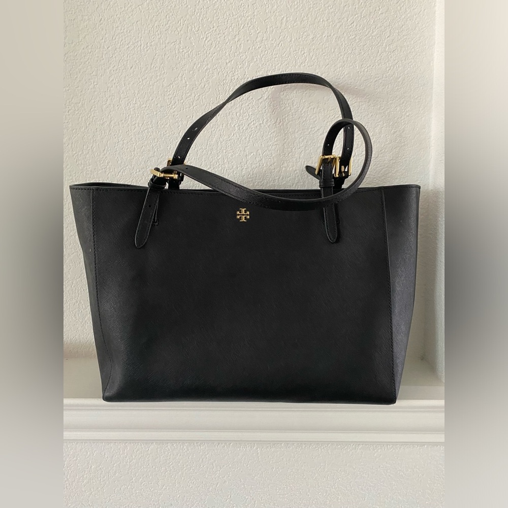 Tory Burch black double handle York tote bag - Picture 1 of 8